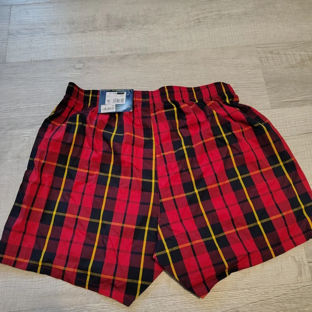Polo Ralph Lauren Mens Classic Fit Woven Boxers Red Plaid L L107HR NWT